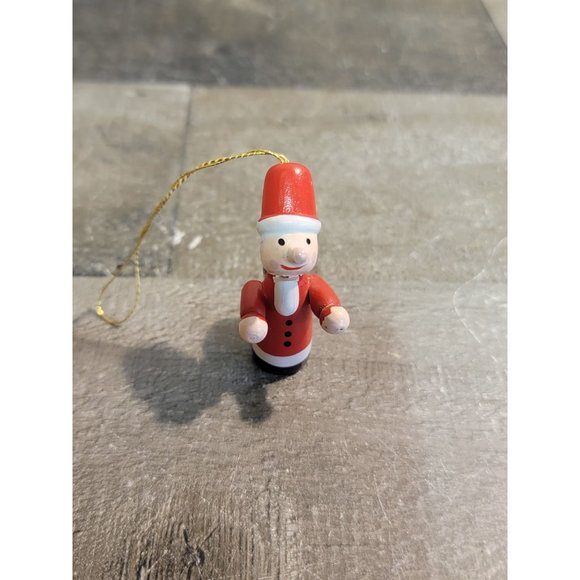 Wooden Vintage Santa Claus toy sack ornament Xmas decor - Picture 1 of 4